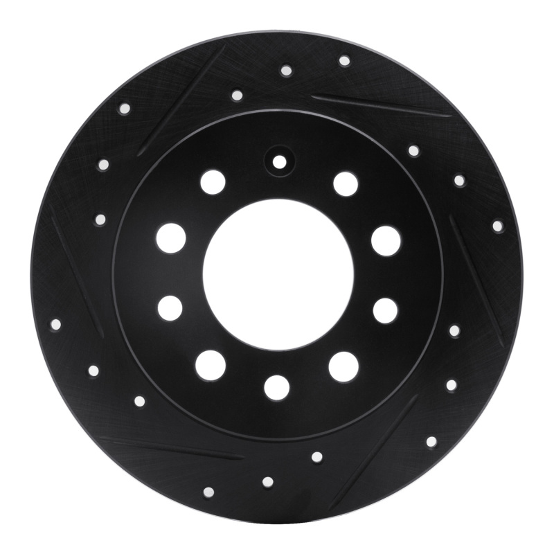 Hyundai Tiburon Brake Rotor (1) - Rear Left - R1 Concepts - Drilled & Slotted - Black - `03-`08
